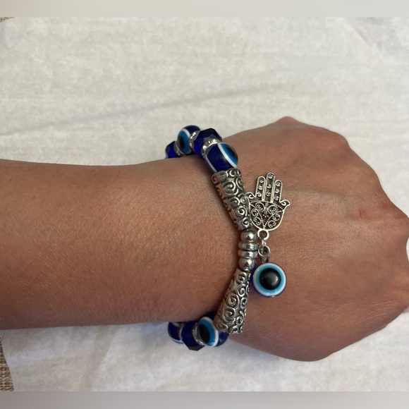 Bracelet evil eye beaded/ SK Couture - Picture 1 of 2